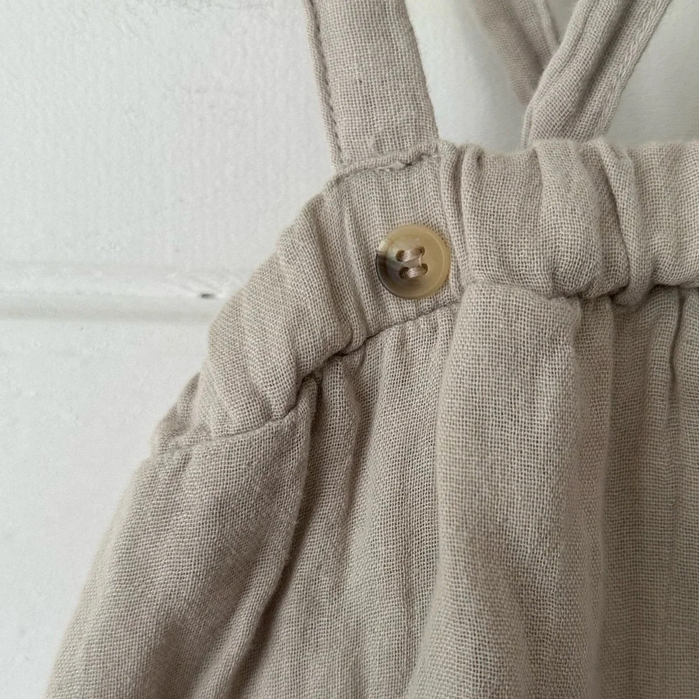 NWT Monbebe Gauzy Cotton Boho Neutral Can Can Wear 2 Ways Skirt Dress in Gray S